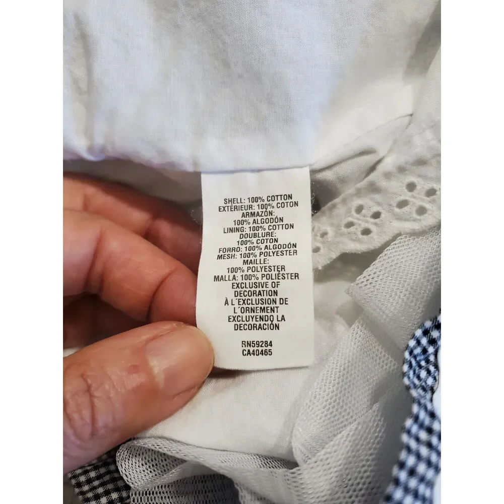 The Children's Place 4T Dress Black White Gingham Check Plaid Cottage EUC